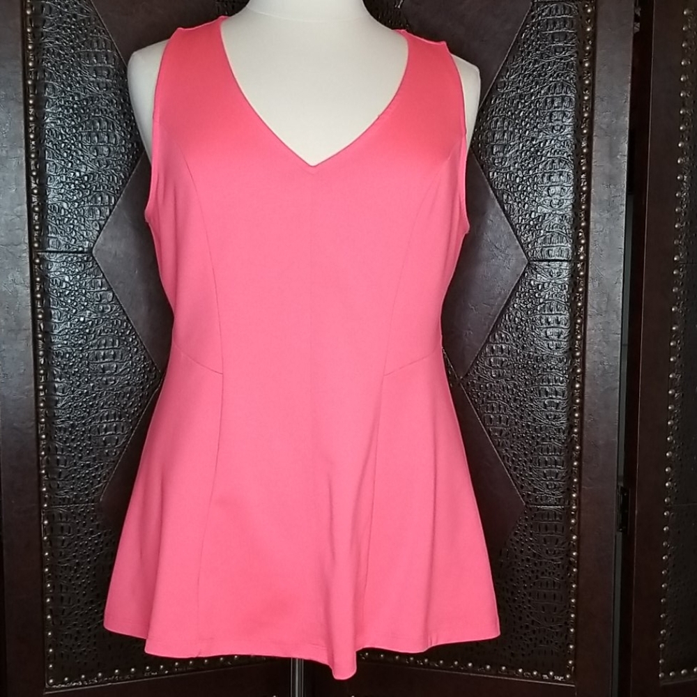 torrid Coral-Pink V-Neck Flared Tank Top